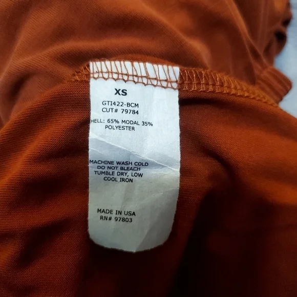 Green Envelope Burnt Orange Short Sleeve Top Size XS NWT - Picture 5 of 6